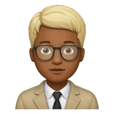Blonde black man wearing glasses sticker