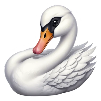 swan sticking its tongue out sticker