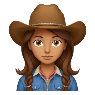 girl cowboy with no hat sticker