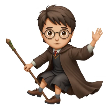 Harry potter riding on a broomstick sticker