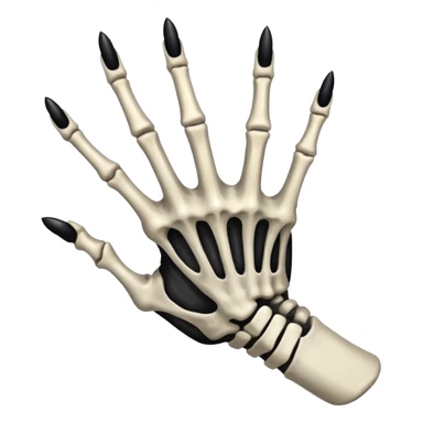 skeleton hand with long black nails sticker