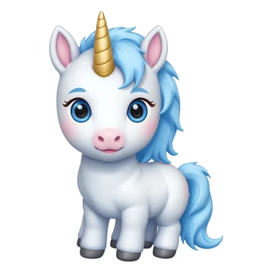 baby unicorn, chibi full body sticker