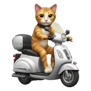 Cat driving scooter  sticker