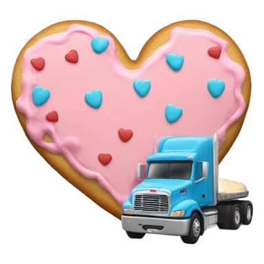 cookie heart with 18 wheeler sticker