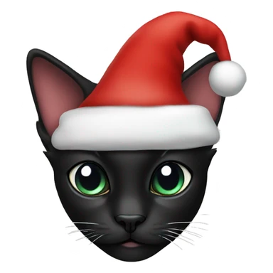 black cat with santa hat sticker