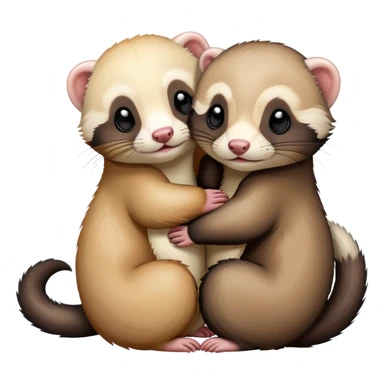 Ferret hugging a ferrets  sticker