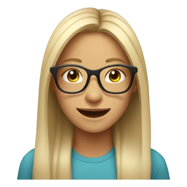 smiling girl with glasses indoors sticker