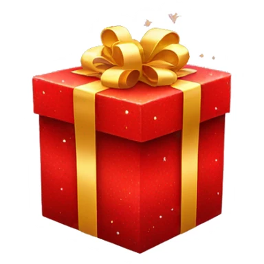 RED GIFTBOX WITH SPARKLES  sticker