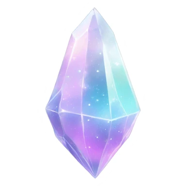 Pastel white iridescent nebula crystal shard sticker