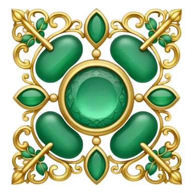 Jade and gold filigree sticker