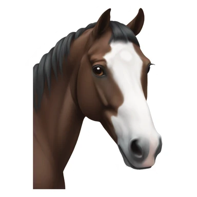 Bay horse with white stripe down face and nose  sticker