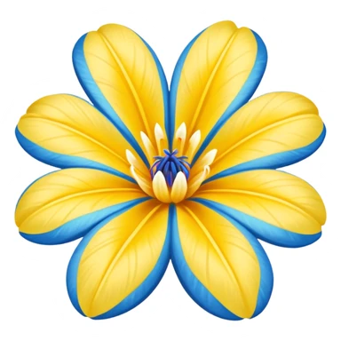 flor hawaiana azul con centro amarillo sticker