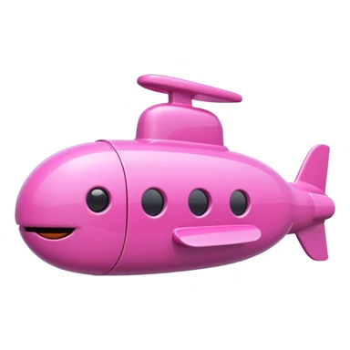 pink mini single submarine in cartoon  sticker