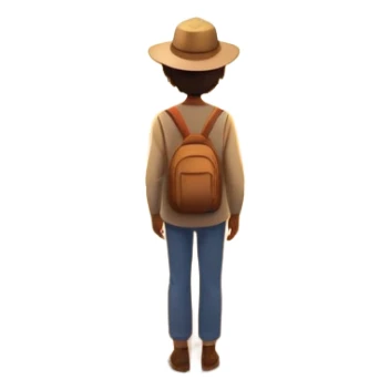 A person stands outside of a parked car on the side of a long, open road. They’re facing forward, gazing at a glowing sunset in the distance. The road stretches far ahead, symbolizing possibilities and new directions. The sky is warm and hopeful, with hints of light breaking through clouds.  sticker