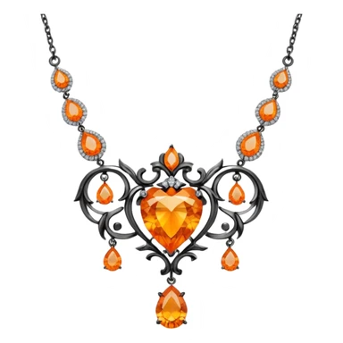 fantasy-magic-orange-necklace-diamonds sticker