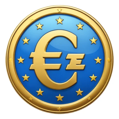 euro coin blue fun sticker