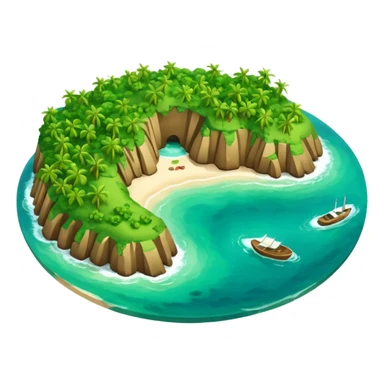 Créer un emoji représentant la Guadeloupe dans sa forme géographique réelle, vue du dessus sticker