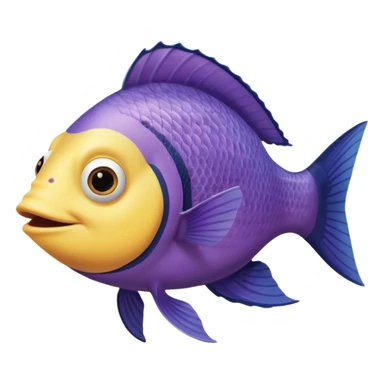gurgle in finding nemo movie tall thin purple and yellow fish  sticker