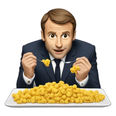 macron qui mange un macarron sticker