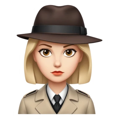Штирлиц in a classic spy outfit, serious expression sticker