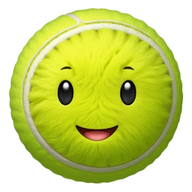 tennis ball bright fuzzy sphere sticker