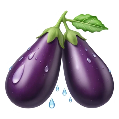 Aubergine avec des gouttes d’eau  sticker