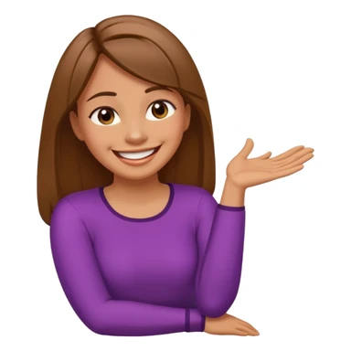 arms crossed holding neck laughing lady with brown straight hair and tan skin sticker