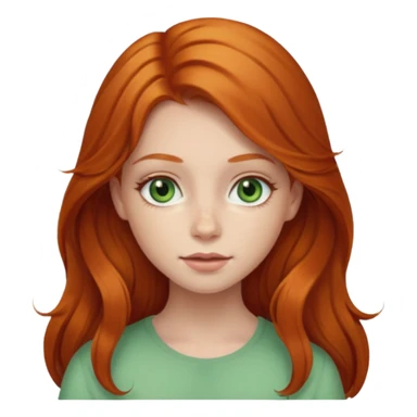 Beautiful ginger head girl with long hair and light green eyes sticker