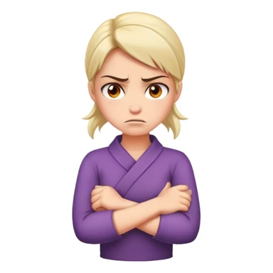 girl crossed arms around neck angry sticker