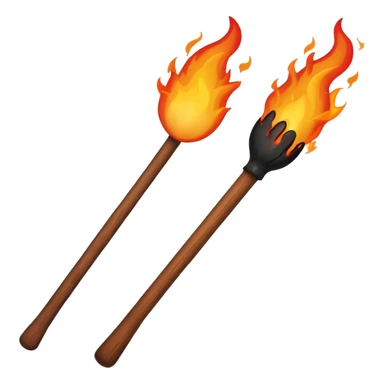 wood fire stick  sticker