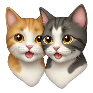 kiss of two cats sticker