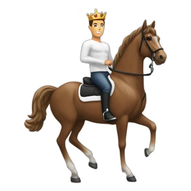 Cristiano Ronaldo sur un cheval blanc avec une couronne sticker