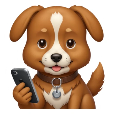 Pies z telefonem sticker