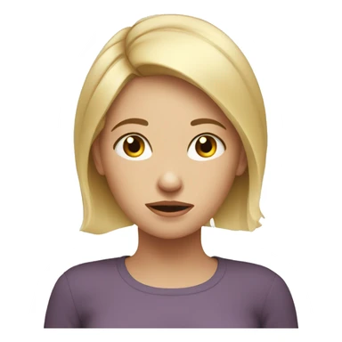 young woman, mother, stressed.. with highlights on her head, blonde, white skin sticker