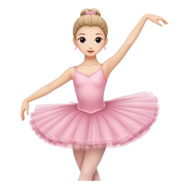 graceful ballerina in pink tutu in dancing pose sticker