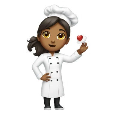 Girl throwing a kiss with chef outfit sticker