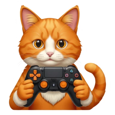 orange cat homme-avec-manette-ps4 sticker
