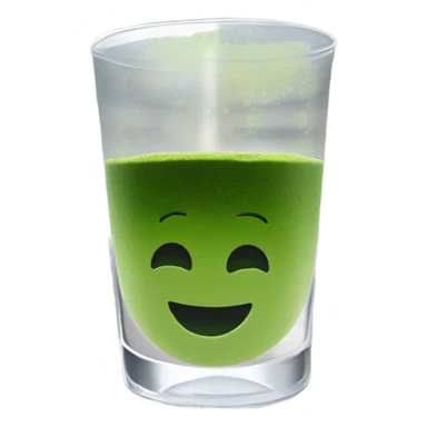 Matcha in a glass cup on a window sill looking out to a spring season city sticker