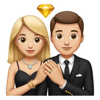 Aesthetic Engagement couple ring emoji sticker