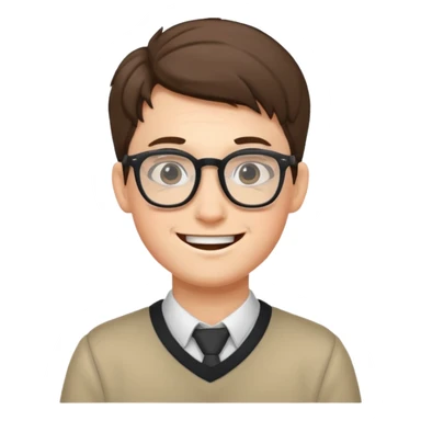 Nerdy boy with glasses sticker