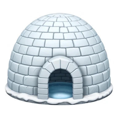 igloo with snow covered half of the top sticker