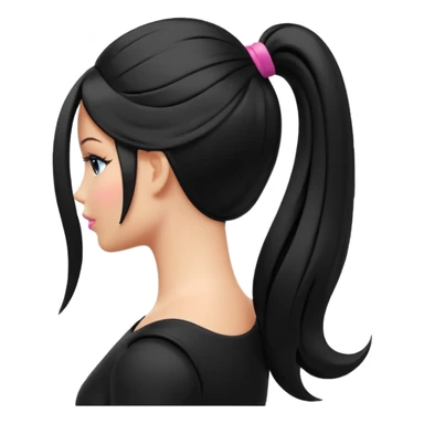 Barbie ponytail silhouette in solid color sticker