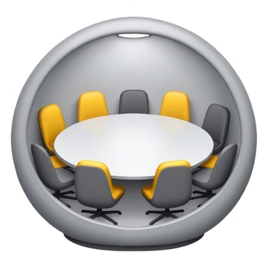 A simple, minimalist emoji depicting a single-person meeting pod or booth. sticker