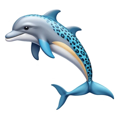 Dolphin with cheetah ￼ prints sticker
