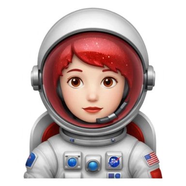 red glitter astronaut sticker