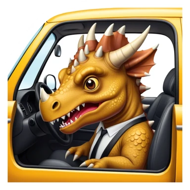 angry office triceratops in the back seat of the taxi sticker