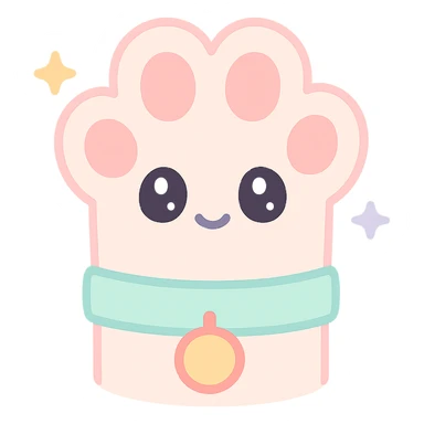 a cat paw with a collar, simple and cute sticker