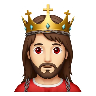 Christ on the cross with the crown of thorns and the blood on him sticker