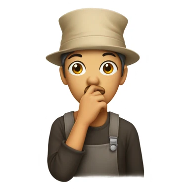 Hand on mouth with bonnet sticker