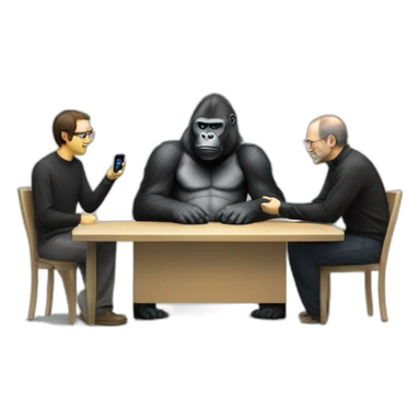 Gorilla meeting Steve Jobs sticker